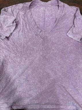aerie Lavender Distressed Mineral Wash Tee